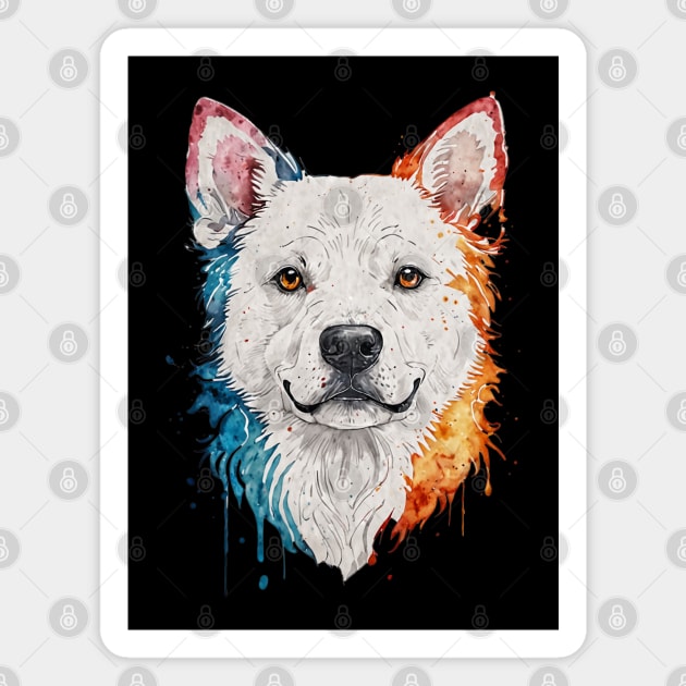 Colorful water paint style dog Magnet by T-Shirt Paradise